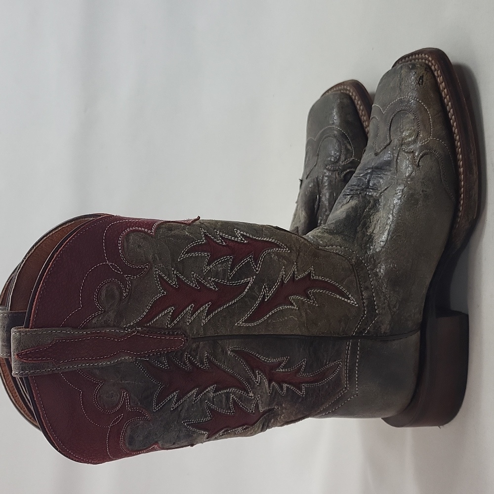 Distressed Leather Dan Post Square Toe Boots - Women's Size 6